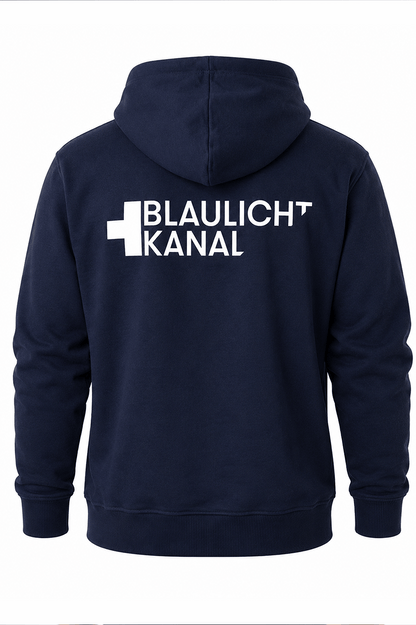 Blaulichtkanal Supporter Premium Hoodie – Navy Edition
