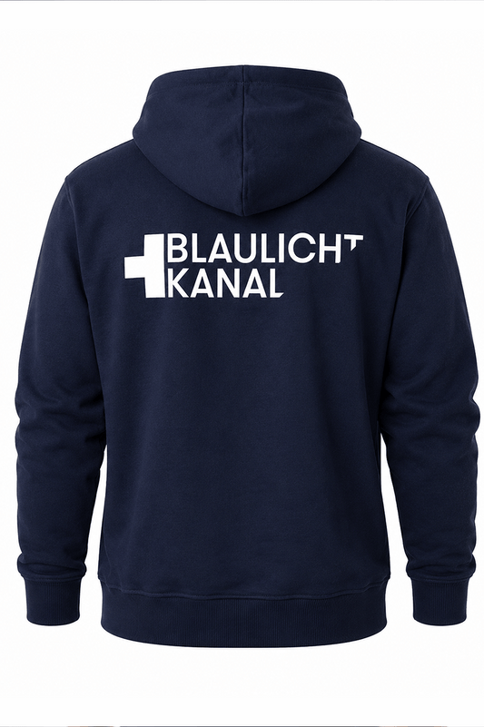 Blaulichtkanal Supporter Premium Hoodie – Navy Edition